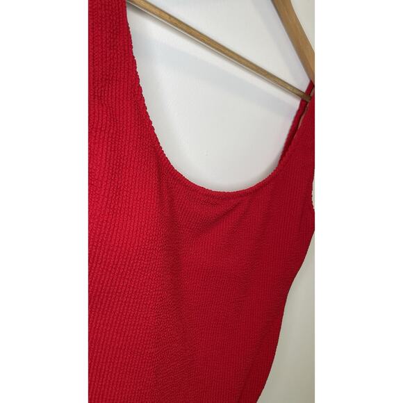 NWT J Crew Swimsuit Venetian Red Textured Scoopneck One Piece Swim Suit Size 8 - Picture 3 of 16